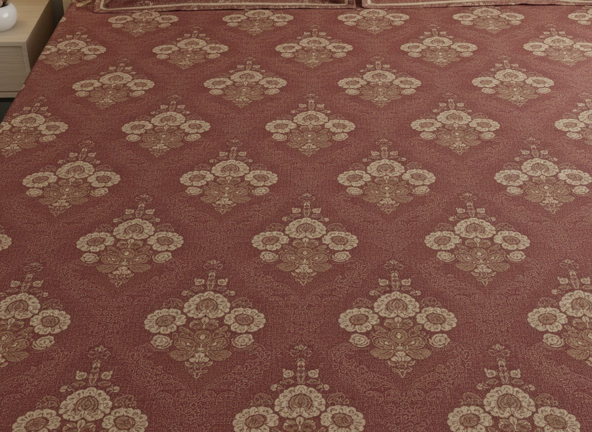 Teak Brown | Dark Current Collection Cotton Bedsheet | King Size Double Bedsheet – AthSVi Alayam