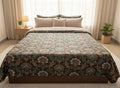 Floral Brown Green | Dark Current Collection Cotton Bedsheet | King Size Double Bedsheet – AthSVi Alayam