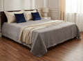 Grey Channel Quilted Bed Cover Set | Cotton Bedcover with Pillow Covers | King Size – AthSVi Alayam