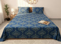 Blue | Dark Current Collection Cotton Bedsheet | King Size Double Bedsheet – AthSVi Alayam