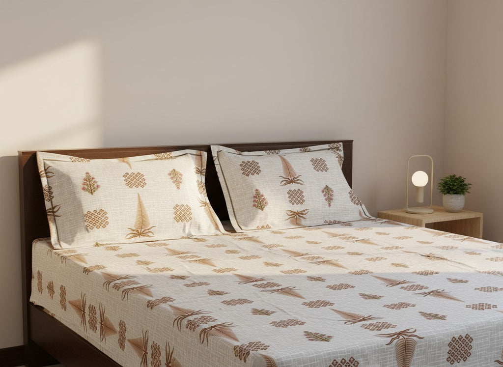 Tree Skin Jaipuri Block Print Cotton Bedsheet | Hand Block Printed Double Bedsheet – AthSVi Alayam