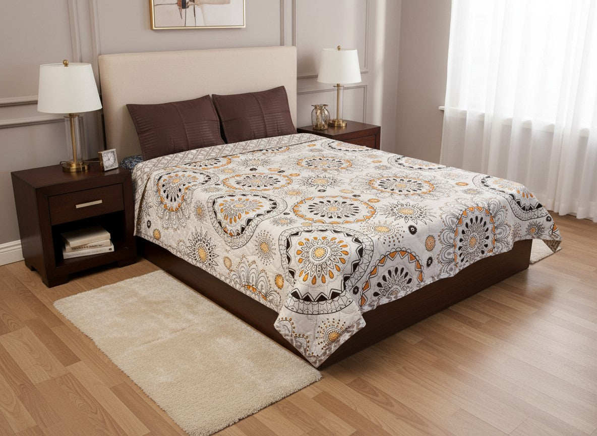 Golden Mandala Block Print Comforter with Pillow Covers | Cotton Comforter King Size – AthSVi Alayam