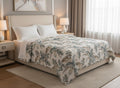 Muted Tropical Palm Leaf Quilted Comforter with Pillow Covers | Cotton Comforter King Size – AthSVi Alayam
