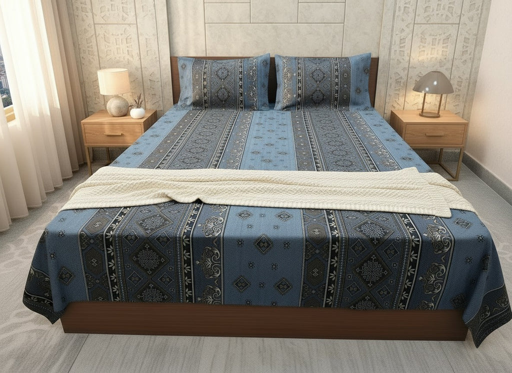 Grey | Dark Current Collection Cotton Bedsheet | King Size Double Bedsheet – AthSVi Alayam